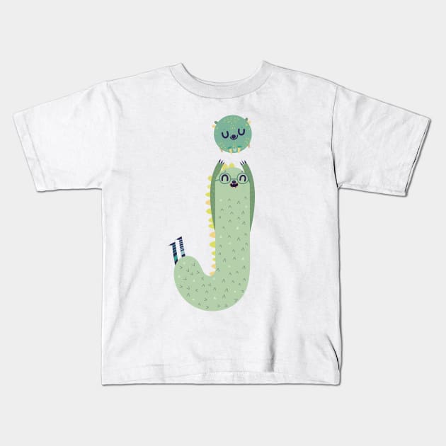 Letter J Kids T-Shirt by Mjdaluz